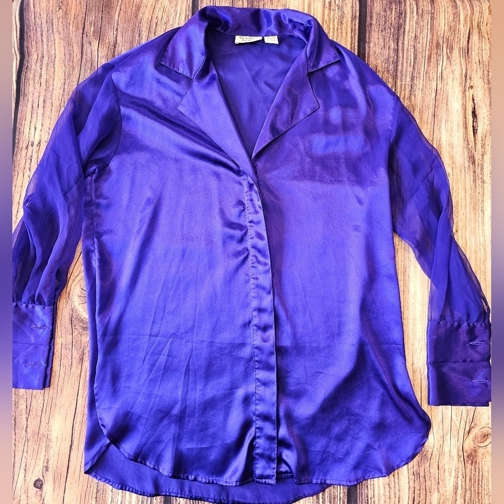Victoria's Secret Gold Label Vintage Size Medium Purple Oversized Sleep Shirt - Picture 8 of 10